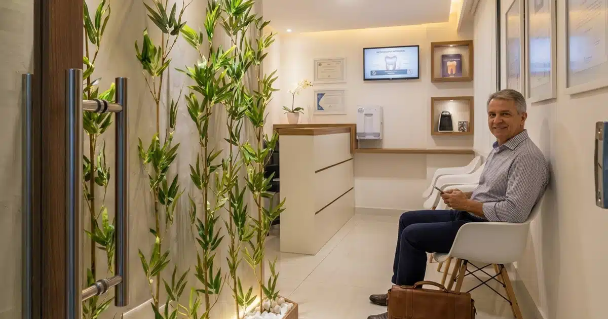 Recepção da clínica DENT+ em Niterói