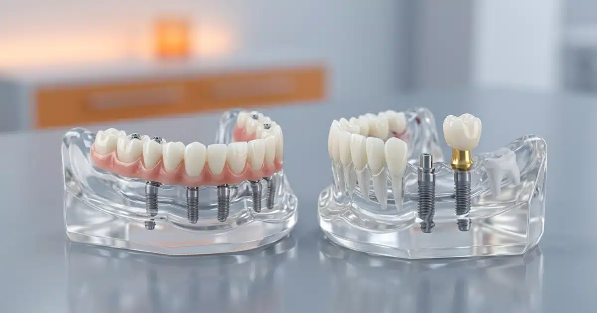 Prótese sobre implante: coroa, protocolo e dentadura fixa na DENT+ Niterói e São Gonçalo