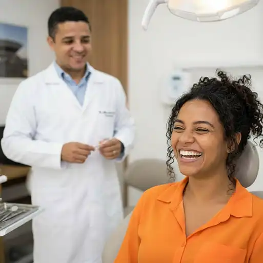 Home 16 Uma foto de um paciente de Niteroi Sao Goncalo sorrindo a toa com o Dr marcello