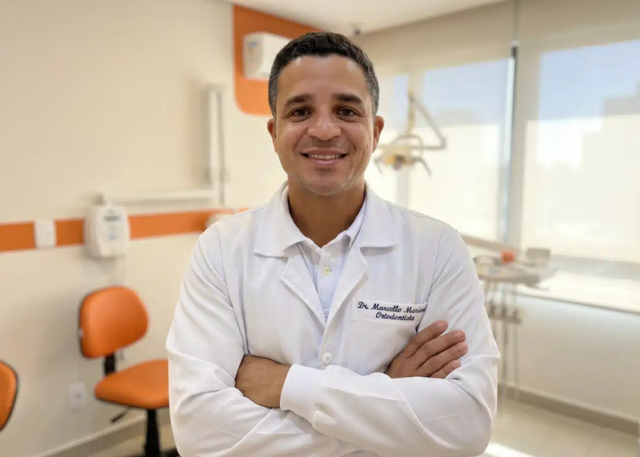 Dr. Marcello Mariano com alinhador invisível
