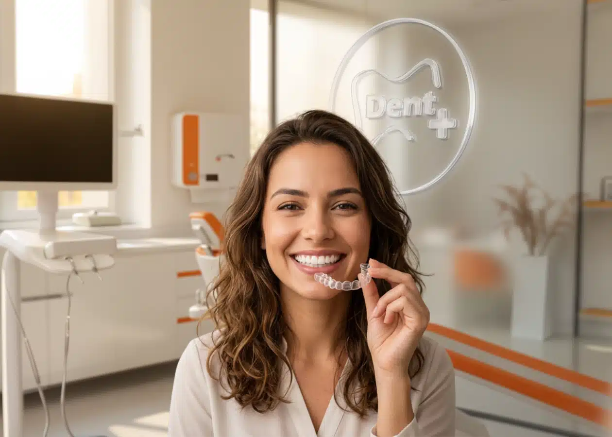 ALINHADOR INVISÍVEL NA DENT+ 12 Paciente feliz após tratamento na DENT+