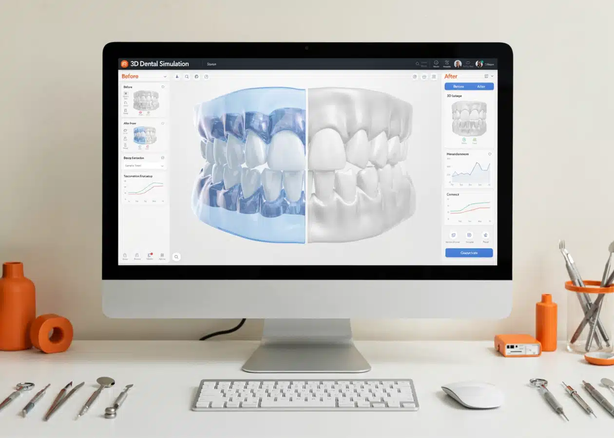 ALINHADOR INVISÍVEL NA DENT+ 5 Simulação 3D do resultado do alinhador invisível